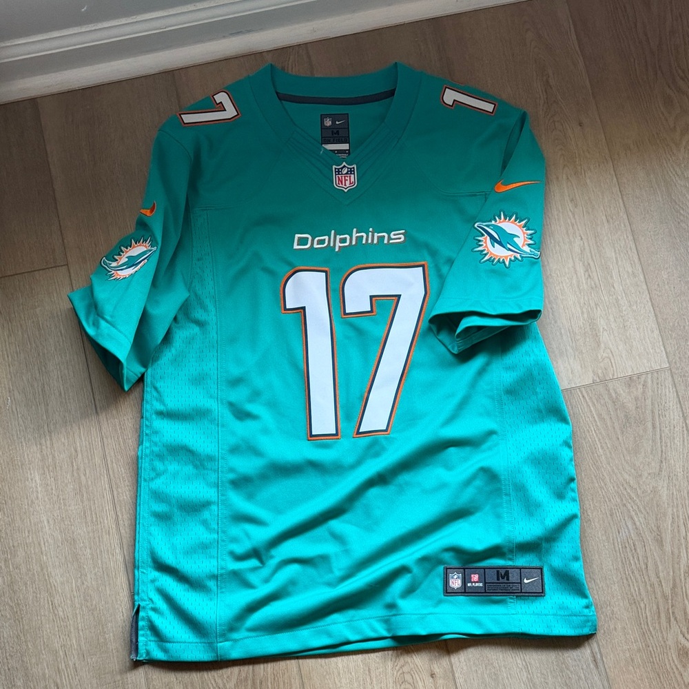 Nike Teal Miami Dolphins #17 Jersey with White and Orange Accents